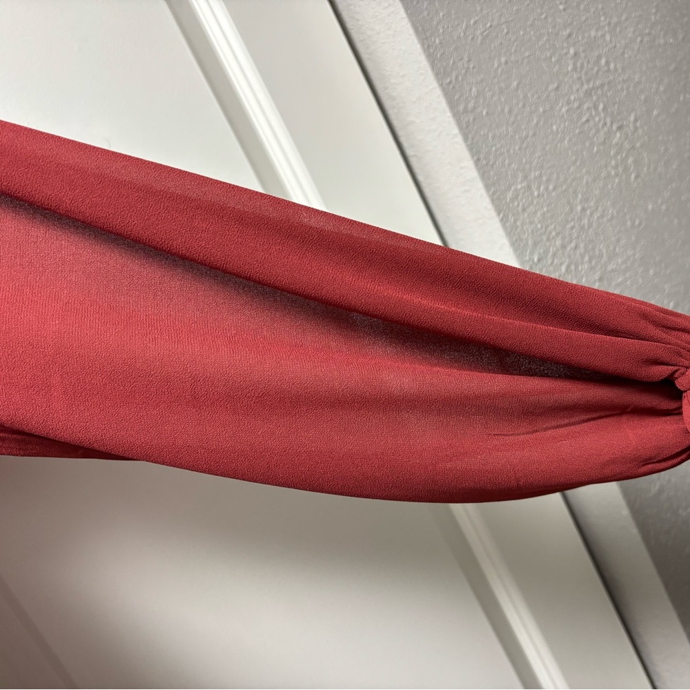 Kensie Women's Red Ruffle Blouse - Picture 5 of 5
